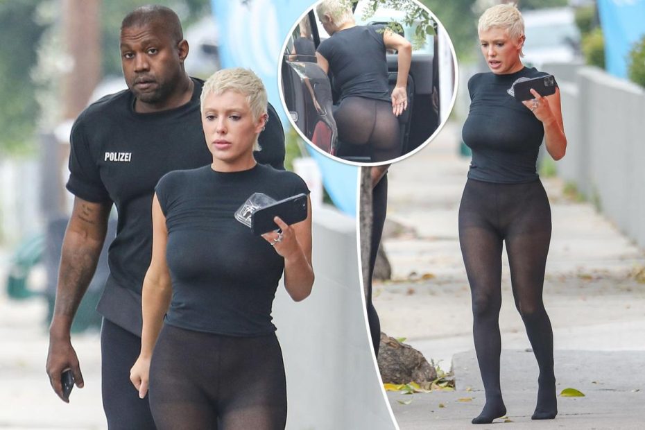 Kanye West’s ‘wife’ Bianca Censori goes shoeless in completely sheer tights for date